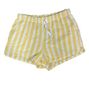 Gentle Fawn Lucas Short Yellow White Striped Seersucker Cotton Size Medium